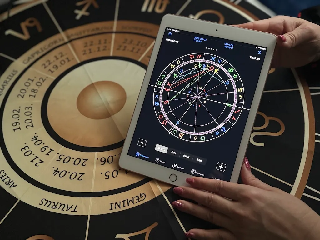 占星術を行っている場面